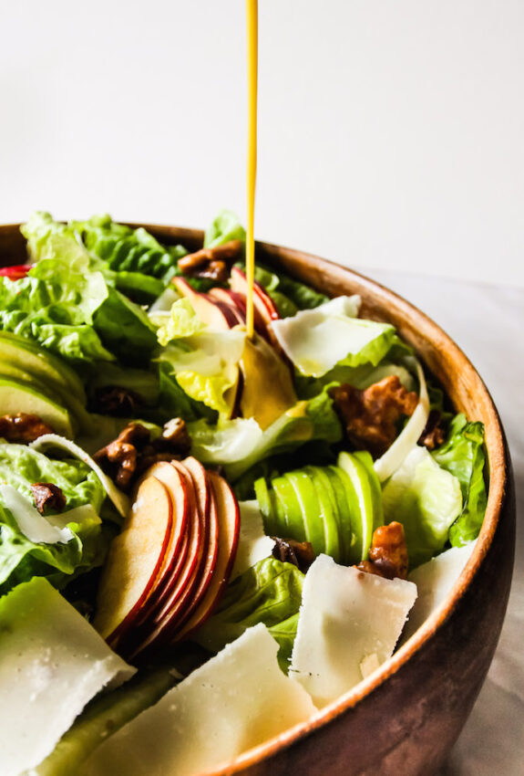 Harvest Apple Salad with Cinnamon Walnut Clusters and Shaved Pecorino