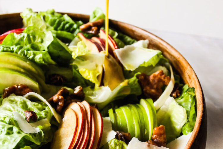 Harvest Apple Salad with Cinnamon Walnut Clusters and Shaved Pecorino