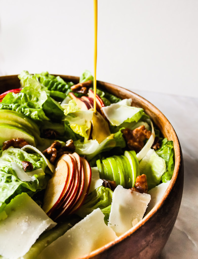 Harvest Apple Salad with Cinnamon Walnut Clusters and Shaved Pecorino