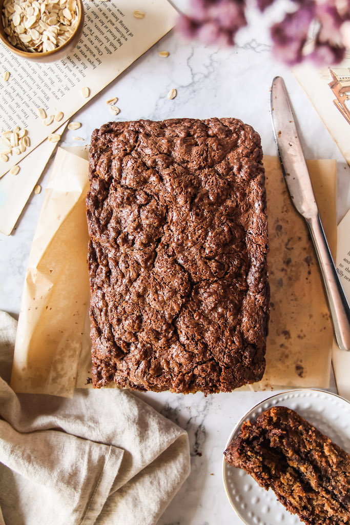 Nutella Swirled Roasted Banana Bread