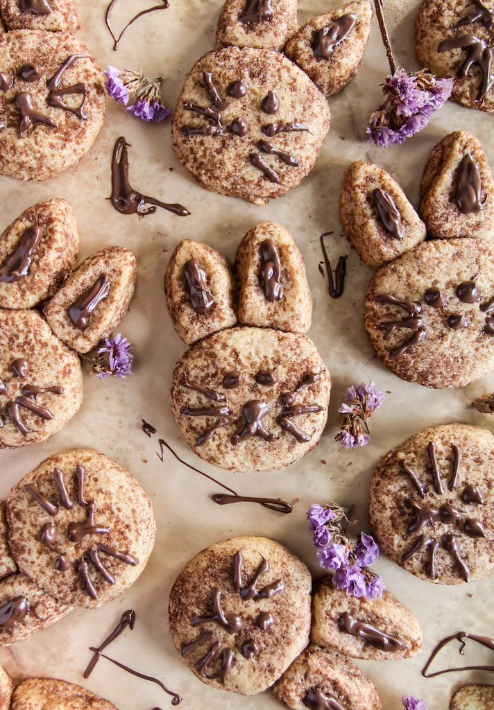 Vegan Easter Bunny Snickerdoodles with Milk Chocolate