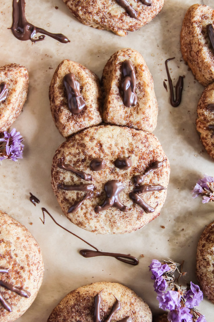 Vegan Easter Bunny Snickerdoodles with Milk Chocolate