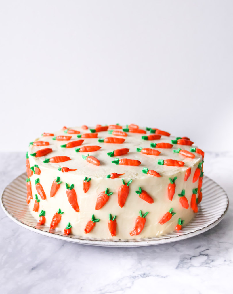 Moist Vegan Carrot Cake with Lemon Cream Cheese Frosting