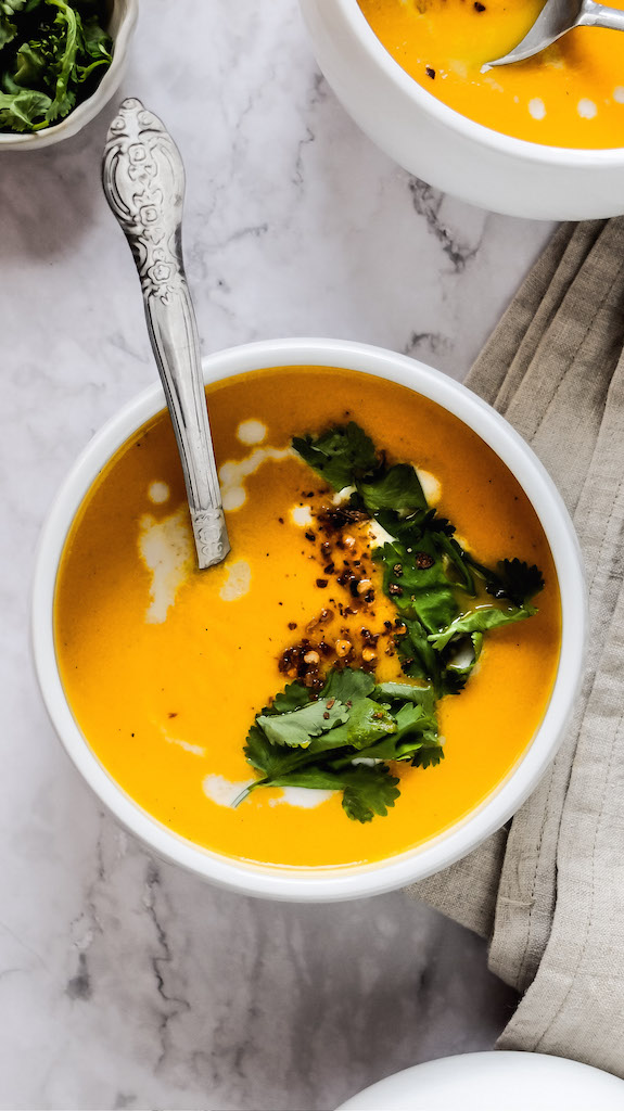Autumn Carrot Soup with Ginger and Coconut
