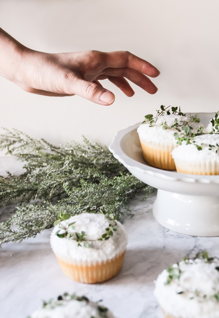 White Christmas Fluffy Coconut Cupcakes