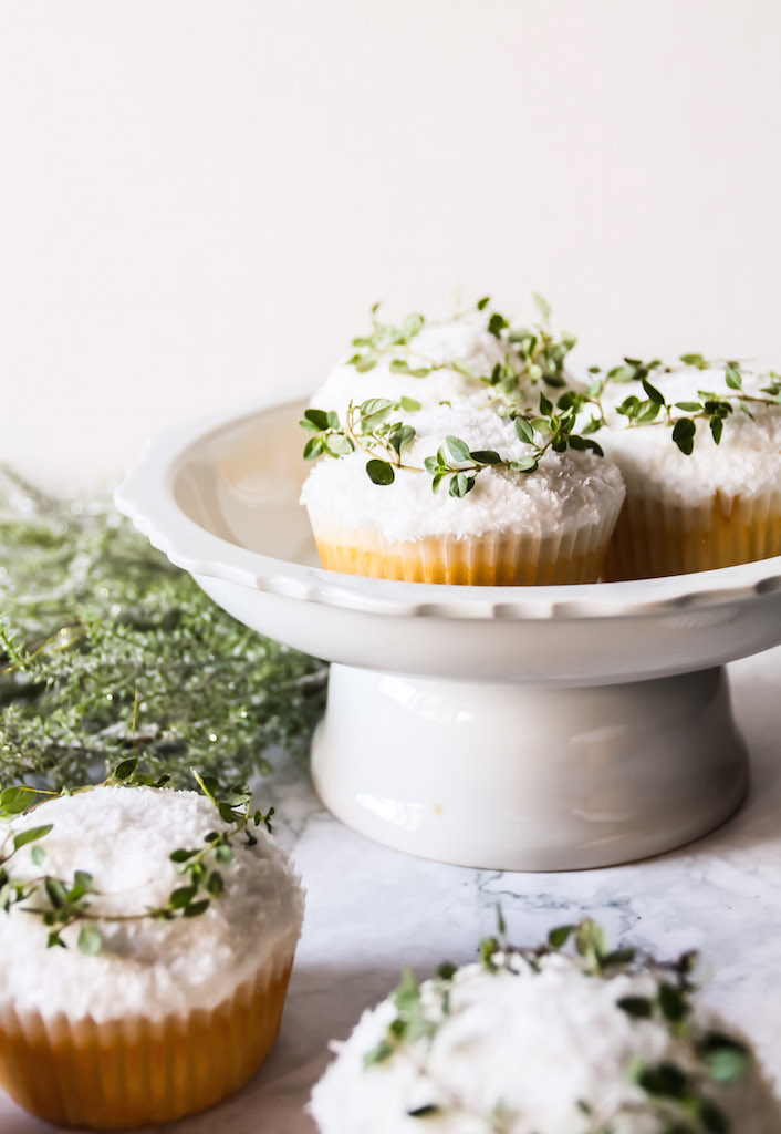 White Christmas Fluffy Coconut Cupcakes