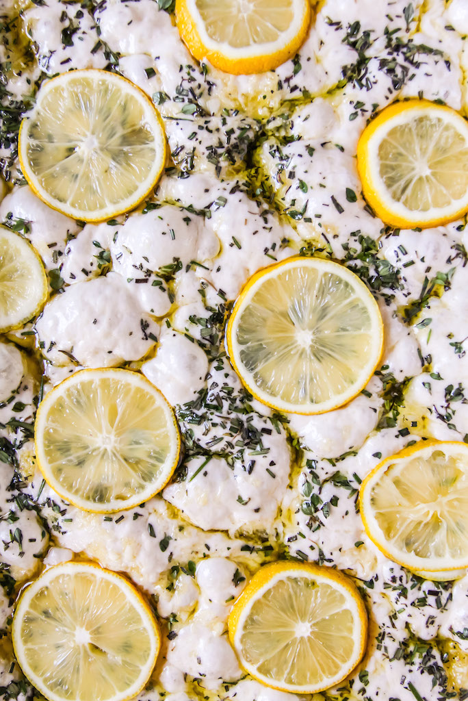 Lemon Garlic Herb No Knead Focaccia