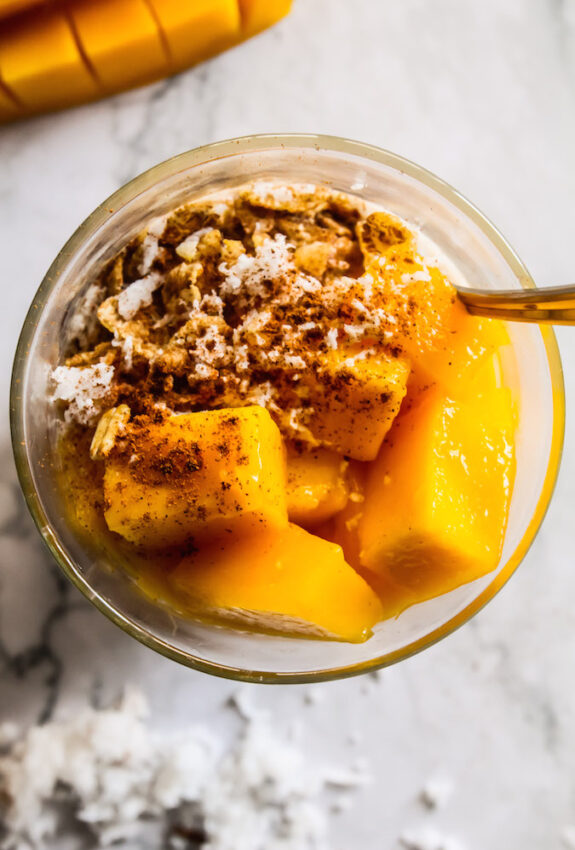 Horchata Overnight Oats with Guimaras Mangoes