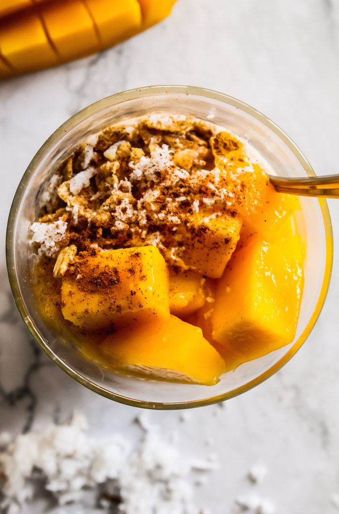 Horchata Overnight Oats with Guimaras Mangoes