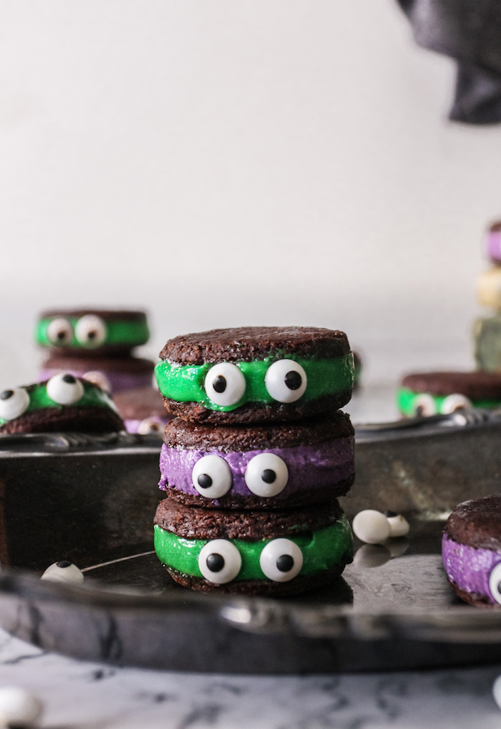 Vegan Halloween Monster Oreos