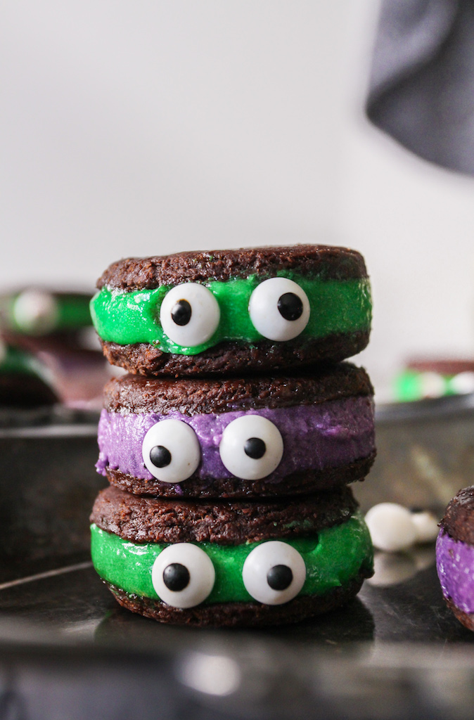 Vegan Halloween Monster Oreos