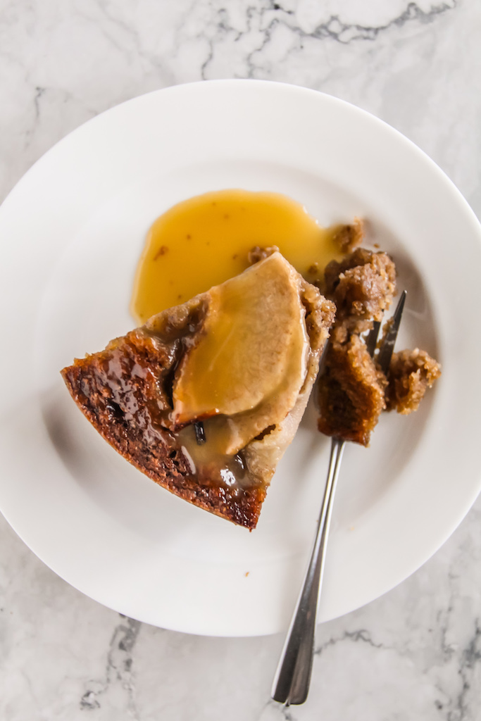 Spiced Pear Cake with Maple Bourbon Glaze