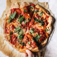 Garlicky Pesto Pizza with Parma Ham