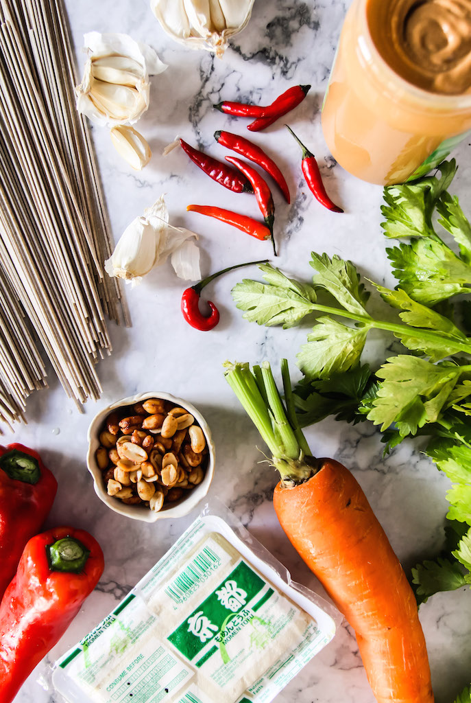 Ingredients for the Thai-ish Peanut Noodles 