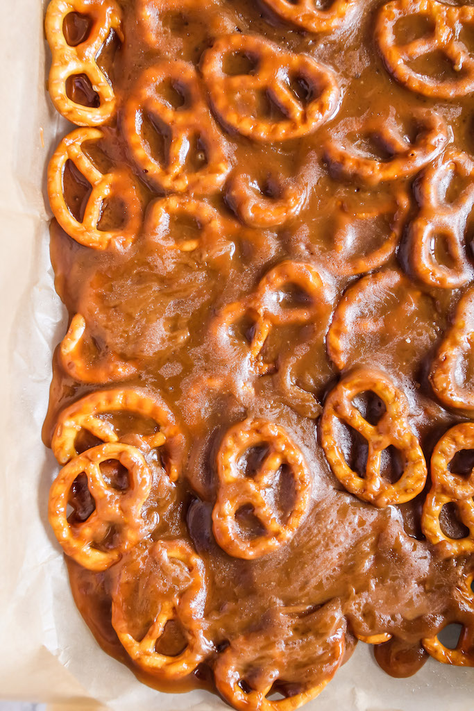 Salty Sweet Toffee Pretzel Bark