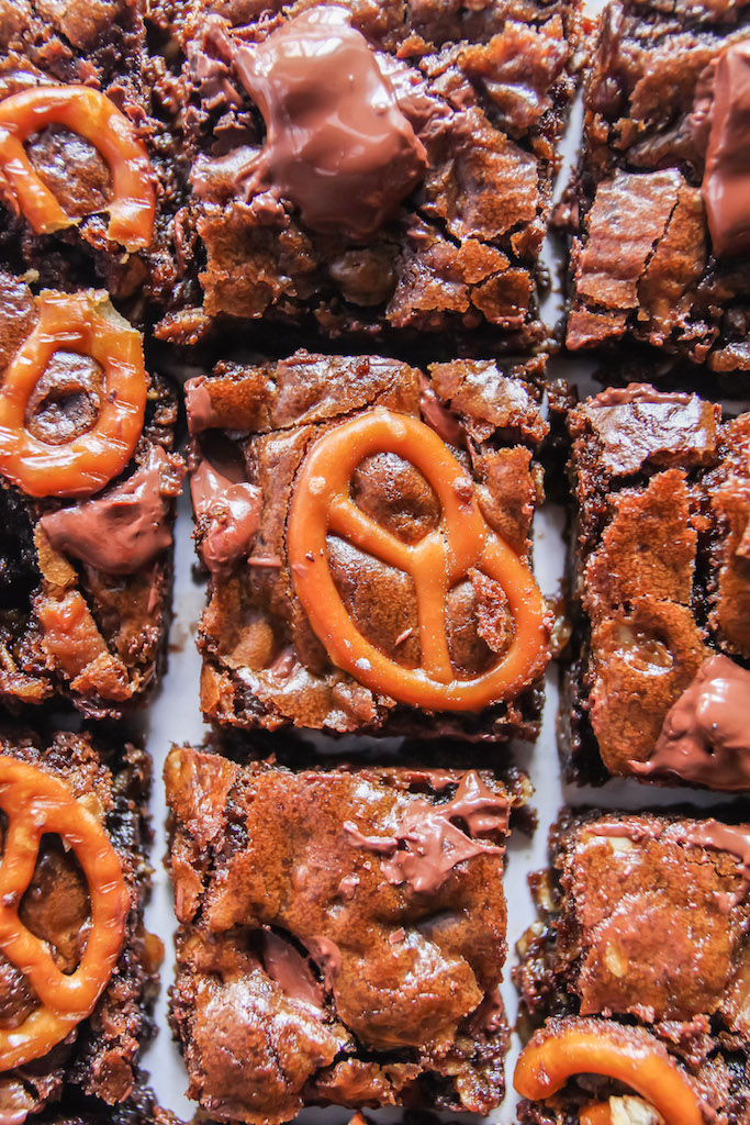 Dark Chocolate Chunk Toffee Pretzel Oatmeal Bars