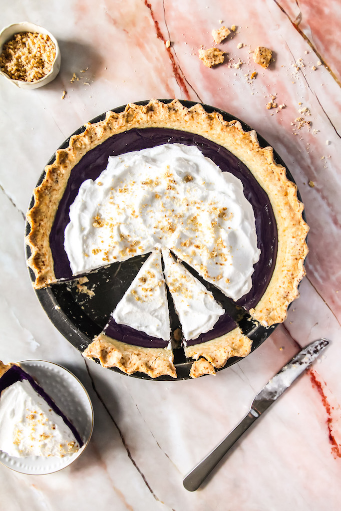 Purple Ube Pie with Coconut Whipped Cream