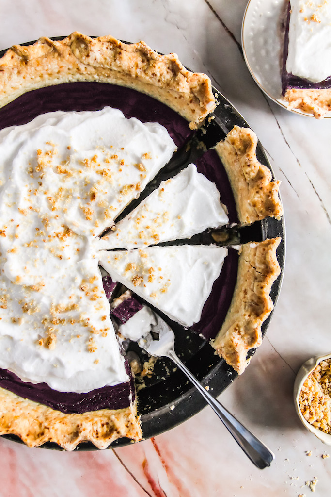 Purple Ube Pie with Coconut Whipped Cream