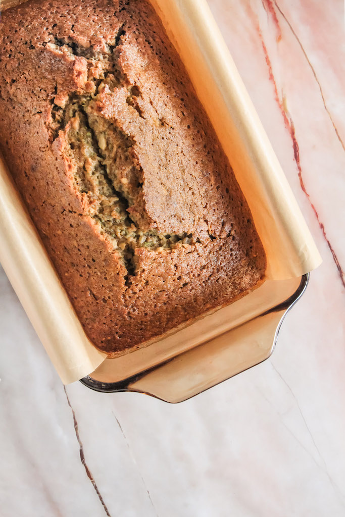 Freshly baked loaf cake