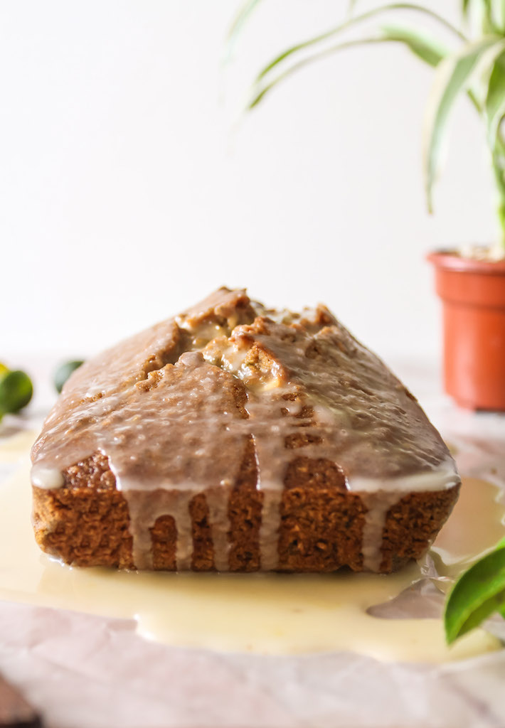 Zucchini Loaf Cake with Crunchy Calamansi Glaze