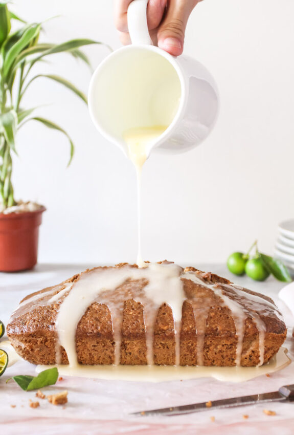 Zucchini Loaf Cake with Crunchy Calamansi Glaze